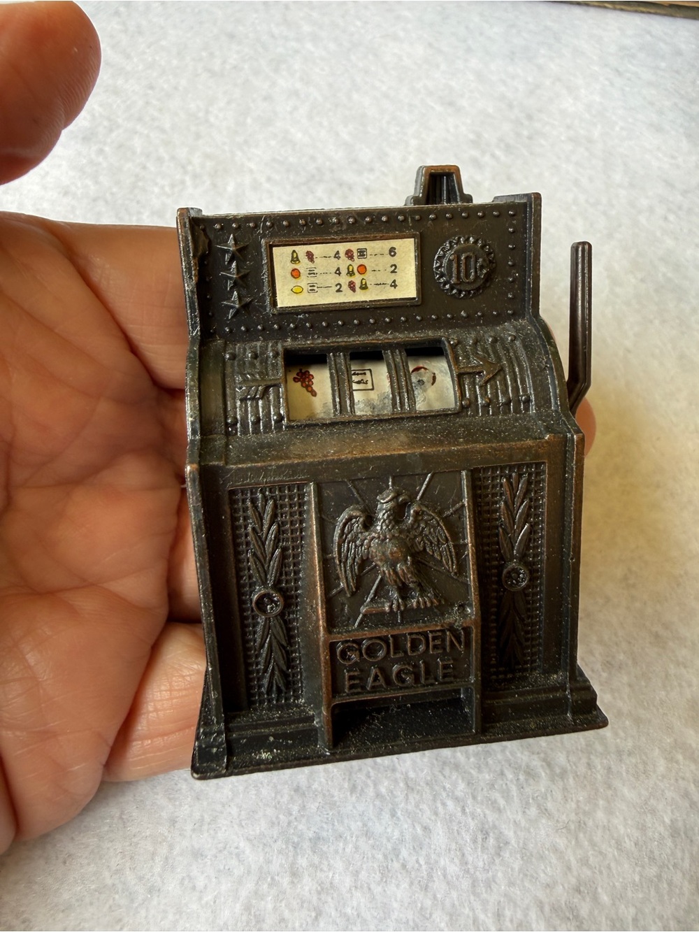 Golden Eagle Mini Collectible Pencil Sharpener Vintage Metal Slot